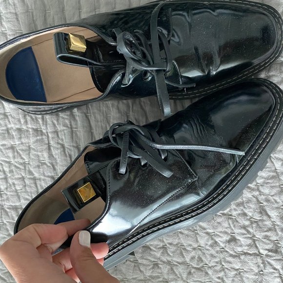 STUART WEITZMAN Britton Leather Oxfords Size 8 - Picture 2 of 3